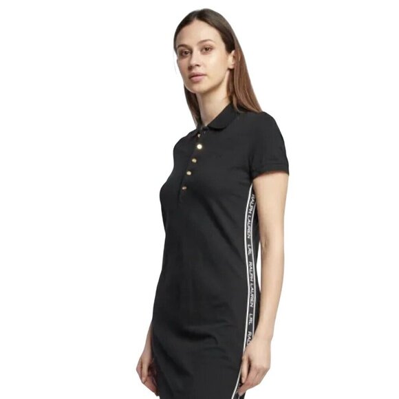 Lauren Ralph Lauren Black Label Logo Side Striped Polo Bodycon Dress Size XS - Picture 6 of 13